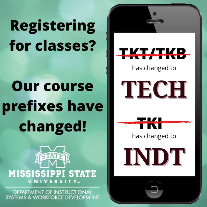 MSSTATE_ISWD's tweet photo. Please note our course prefixes have changed! 🔎 https://t.co/lekD5E413F