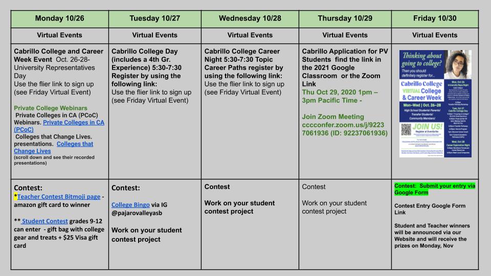 MasonPv's tweet photo. Grizzlies, don't forget to join our College &amp; Career activities!@PajaroValleyASB @ExtLearnPVUSD @mlrod32 https://t.co/3SU10Ms8qH