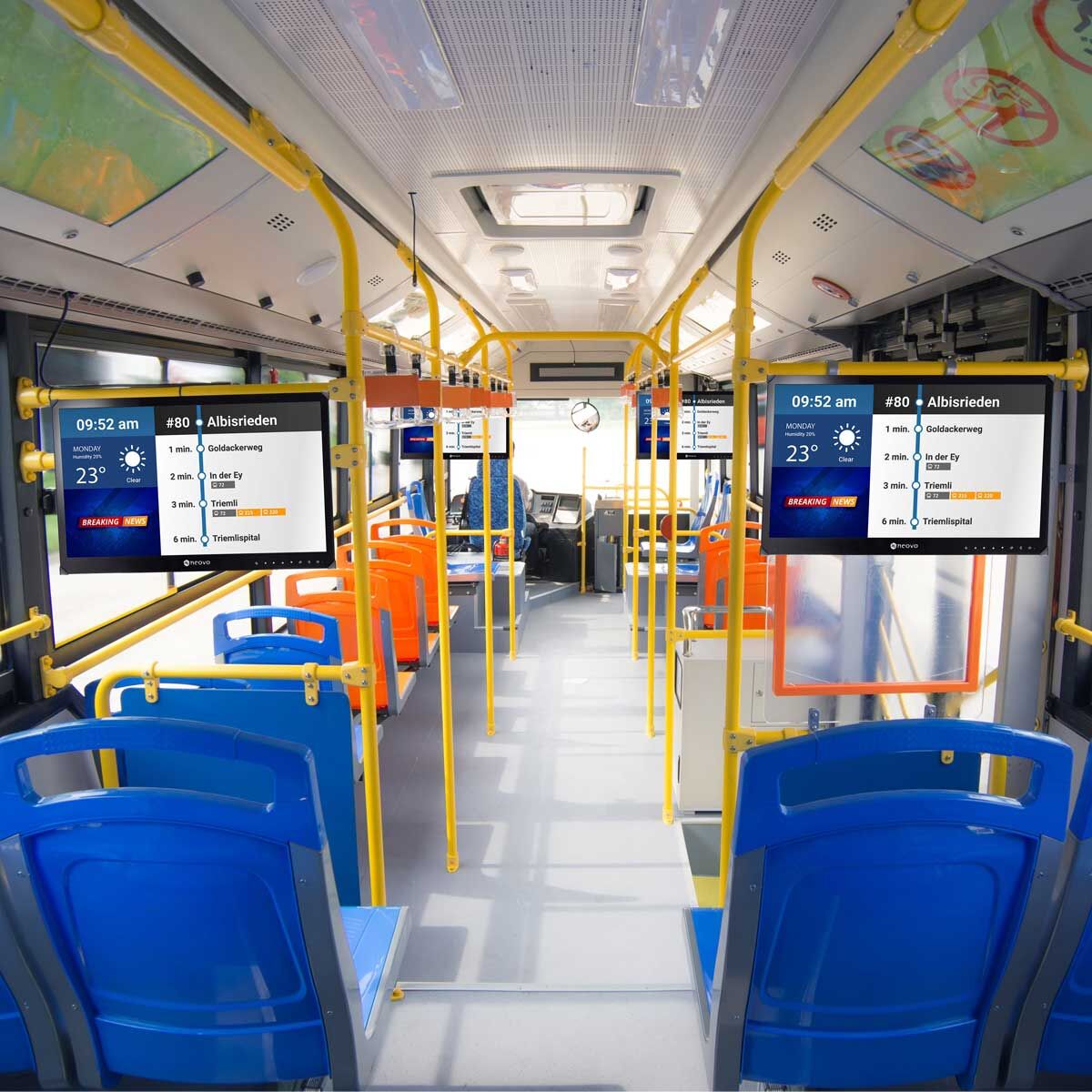 AGNeovoDisplays's tweet photo. TBX-series onboard #informationdisplays for #passengerinformationsystem are specifically designed for delivering real-time route information, advertisements, and video surveillance live feeds on moving vehicles such as buses and coaches.
See more: https://t.co/G0AQG2JdPi https://t.co/x4WVSDsXVE