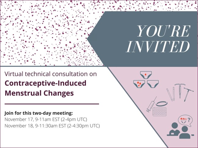 Contraceptive-induced menstrual changes impact users’ lives in both positive and negative ways. Join for meeting: Nov 17 (9-11 EST) &amp; Nov18 (9-11:30 EST); registration open! w/ <a href="/AmesMack/">Amelia Mackenzie, PhD, ScM 😷</a> @marnisommer @wilsonlucyc <a href="/cbpolis/">Chelsea Polis (Bluesky: @cbpolis.bsky.social)</a> <a href="/fhi360/">FHI 360</a> <a href="/R4Sproject/">Research for Scalable Solutions</a> <a href="/ctiexchange/">CTI Exchange</a> 
tinyurl.com/bleedingmeeting
