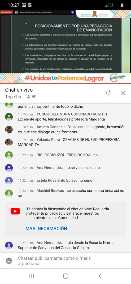 Olmeris4's tweet photo. Muy buena la exponecia del señor 
Daniz Ruiz Toro en el sengundo encuentro del.
#llColoquioInvestigaciónEducativa
#ContextosMulticulturales
@InecTic
@Unilaguajira 
@jaroldiazc https://t.co/efU710Tj1C