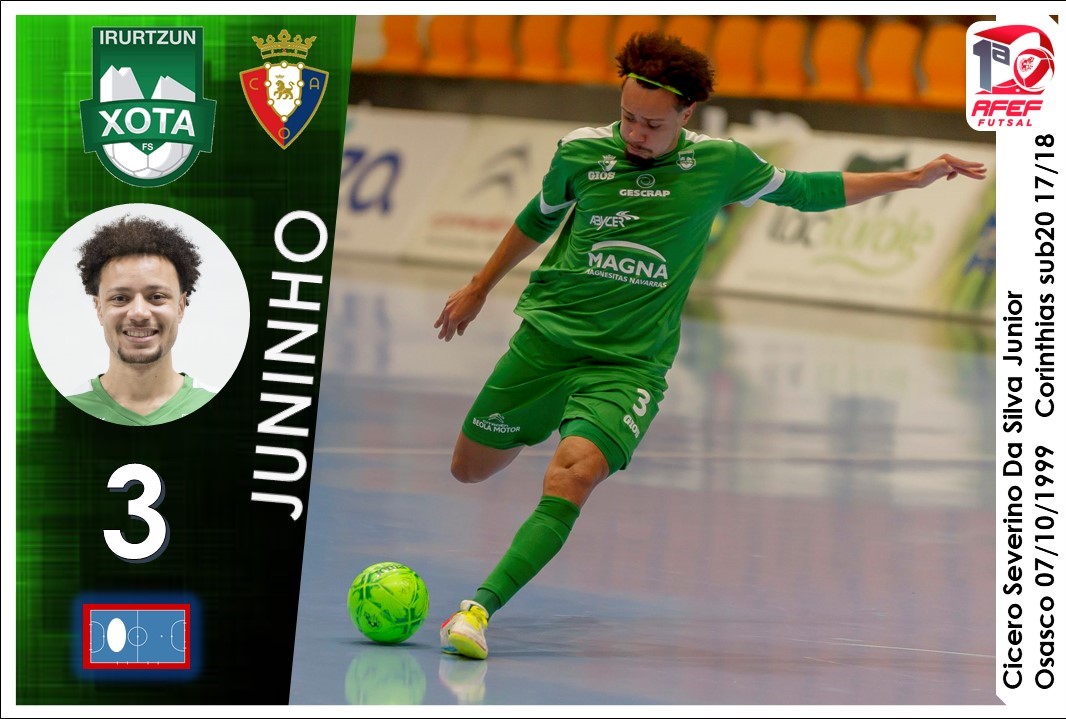 celebracionde99's tweet photo. Gran actuación con gol ⚽ incluido en esta #Jor6 #Cromo para un jugador que no demuestra lo joven que es... por la madurez que aparenta 👏👏👏 #CromoFutsal para @cjuninho3 de @CDXOTA ENHORABUENA :💪💪💪 y a seguir asi 😜😜 #ILoveFutsal💚 @SomosFutsal https://t.co/AlVOkhUH8l