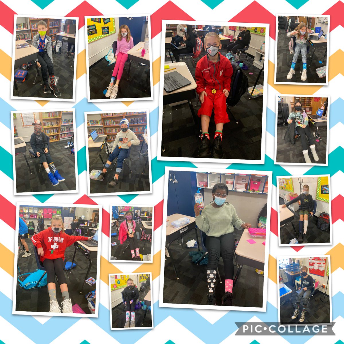 Crazy sock day today for Red Ribbon week!  @PondElem