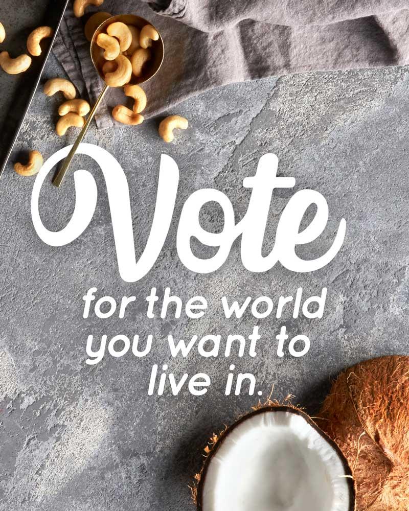 Social &amp; environmental responsibility isn’t just about what we put in our bodies, it’s about who we put in office. From your home town to the capitol, your voice and your vote count. Make sure to use them. #vote #electionday2020 #voting #votingmatters #yourvotematters