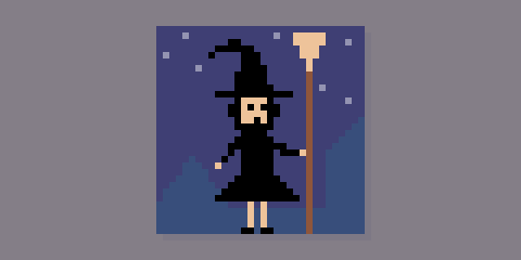 AliceFeArt's tweet photo. Witch n broom! 32x32 pixels!

@Pixel_Dailies
  
#witch               
#pixel_dailies 
#pixelart 
#ドット絵 https://t.co/qP61YXAeIw