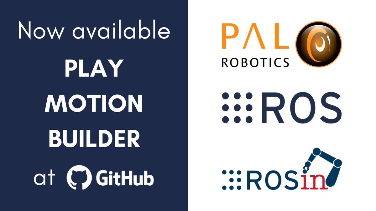 PALRobotics's tweet image. #PALRobotics is proud to introduce you to a brand new tool that will change your motion building game! Now available at GitHub - Play Motion Builder. Stay tuned for more information! github.com/pal-robotics/p… 
#ros #rosin #robotics #robots #ai #programming #coding