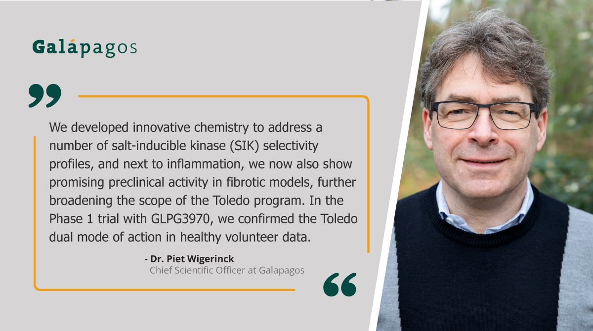 LakefrontBio's tweet photo. Press Release | Galapagos’ R&amp;D Roundtable showcases Toledo program with salt-inducible kinase inhibitors (SIKs), unveiling #Toledo target. ➡️ Read more here: https://t.co/NtMwMnbPaE #PioneeringForPatients #SIK #Inflammation #Fibrosis https://t.co/mGPmtr5XP3