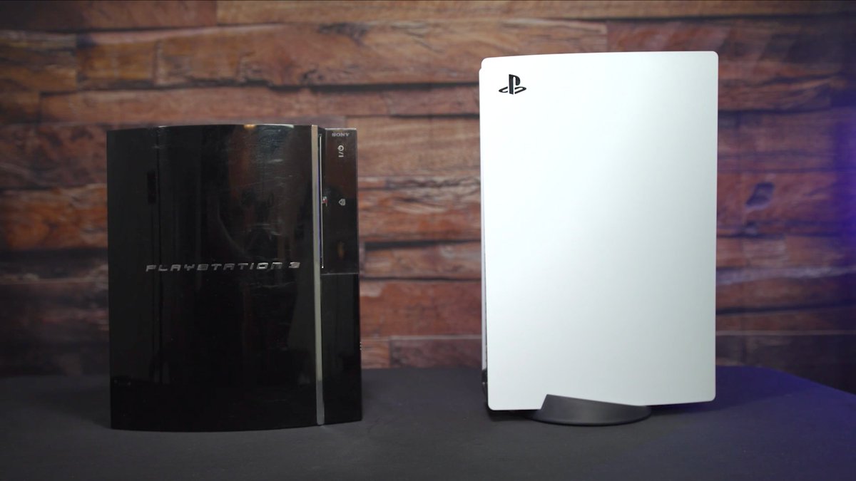 The PS5 next to the PS3.  https://www.ign.com/articles/ps5-heres-what-the-console-looks-like-up-close