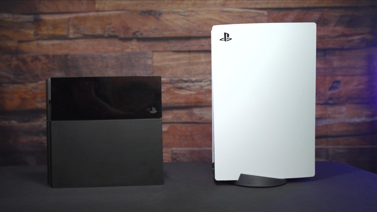 The PS5 next to the PS4.  https://www.ign.com/articles/ps5-heres-what-the-console-looks-like-up-close