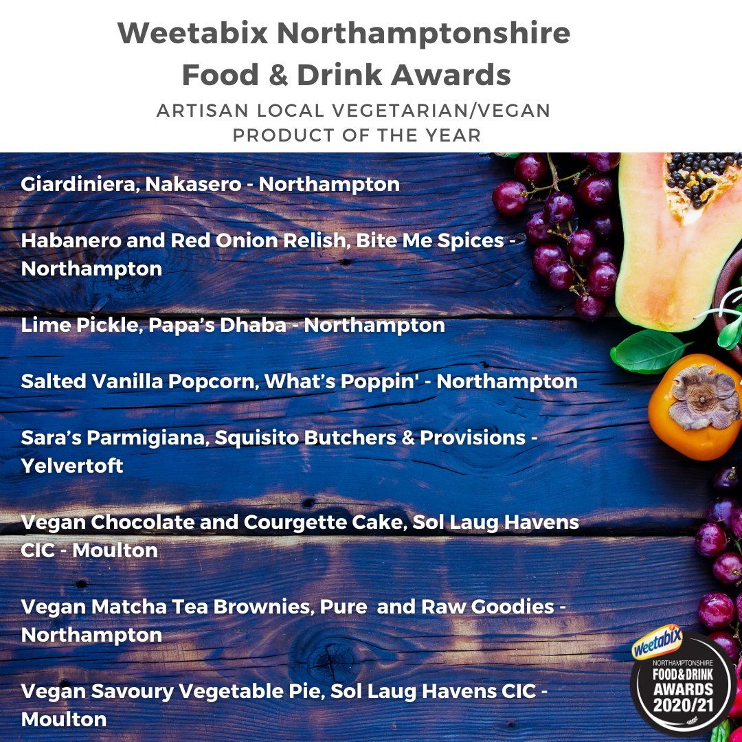 Maybe you're veggie, vegan or perhaps flexitarian. #Northamptonshire food producers have lots to offer. Give these a try if you haven’t already. Congratulations finalists in the ‘Artisan Local Vegetarian/ Vegan Product of the Year’ category, sponsored by <a href="/DBC_Wholefoods/">Daily Bread Co-op</a>