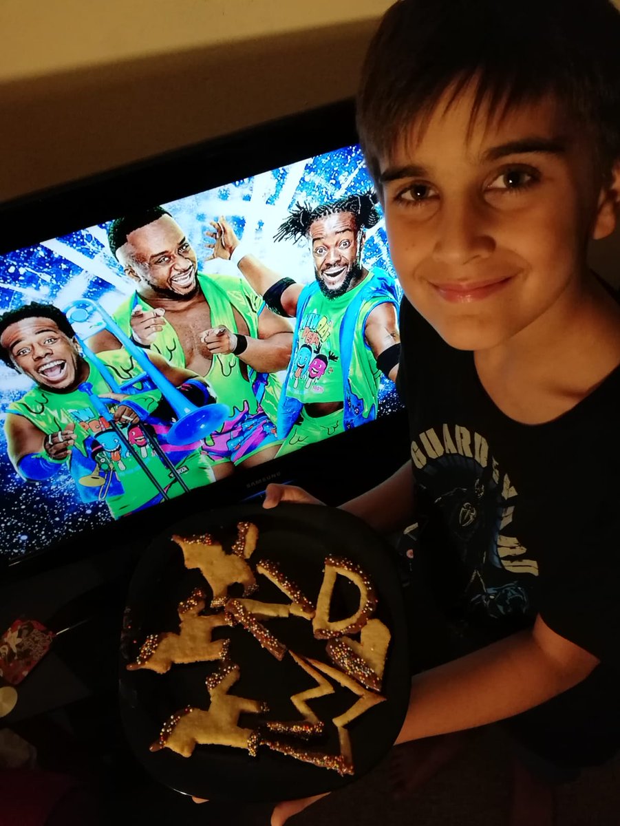 2spikywwefans's tweet photo. Our youngest boy was absolutely heartbroken when @AustinCreedWins @TrueKofi &amp; @WWEBigE got drafted apart by @WWE so he made these #unicorn #newday #cookies to honour his favourite team #newdaypod #newdayrocks #wwe #wwedraft #WWERaw #SmackDown https://t.co/TgGRMbAHBr