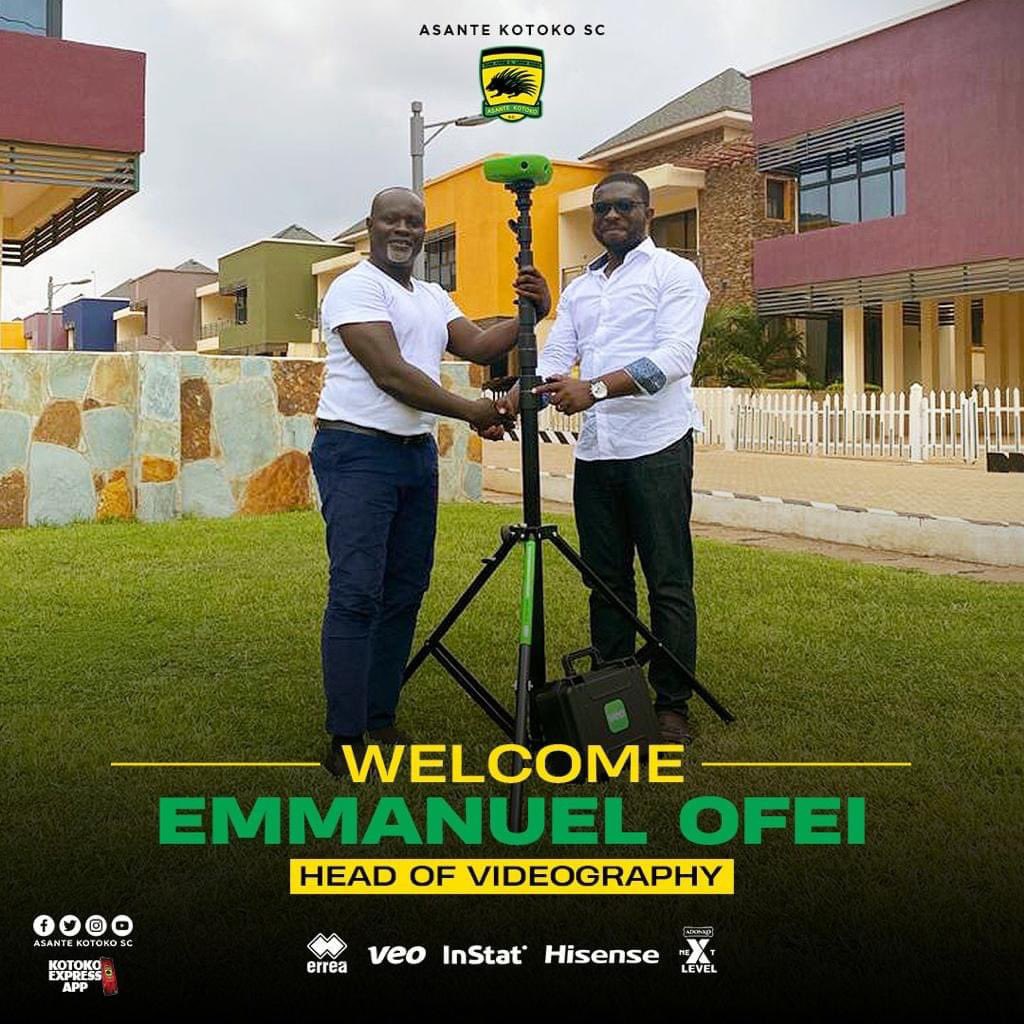 KotokoExpress's tweet photo. W e l c o m e 🔥🔥🔥

O F E I   E M M A N U E L 
( Head Of Videography ) 

The experienced videographer having worked at the highest level of Ghana football joins the porcupine family.
#AKSC #WelcomeOfei #VEO https://t.co/LgBto2r4hR