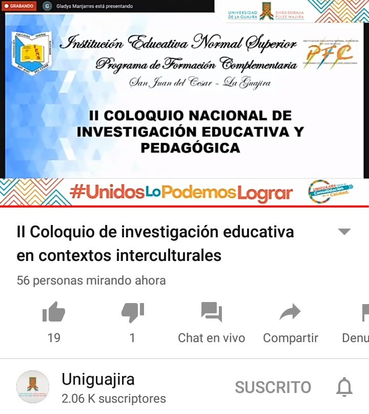 SCamargog's tweet photo. Seguimos conectados aprendiendo cada día más con los ponentes del #IIColoquioInvestigaciónEducativa
#ContextosMulticulturales
@UniLaGuajira @jaroldiazc @InecTIC https://t.co/oxEWZVBatJ