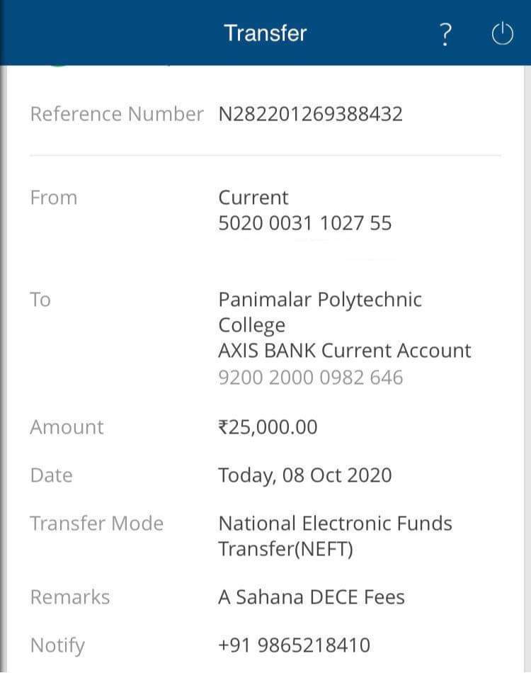 careandwelfare's tweet photo. Fees paid to Sahana A Rs.25,000/- Panimalar Polytechnic College.
Thanks to all the Generous Donors.
#EducationForAll #LearningNeverStops #education #educationalsupport #helpingothers
#deservingstudents #educationaid #helpthedeserving #helpinghand #CareandWelfare #Chennai https://t.co/k6PzwEUzoQ