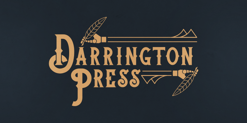 The shiny Darrington Press logo on a dark blue background.