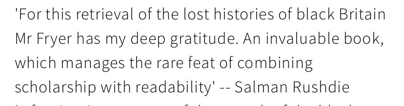 @DinahSW @SalmanRushdie Ah yes. Feeling very young and foolish right now! I was two years old when Fryer’s book came out. I reviewed the book when it was republished in 2011 here: mirandakaufmann.com/fryerstayingpo…