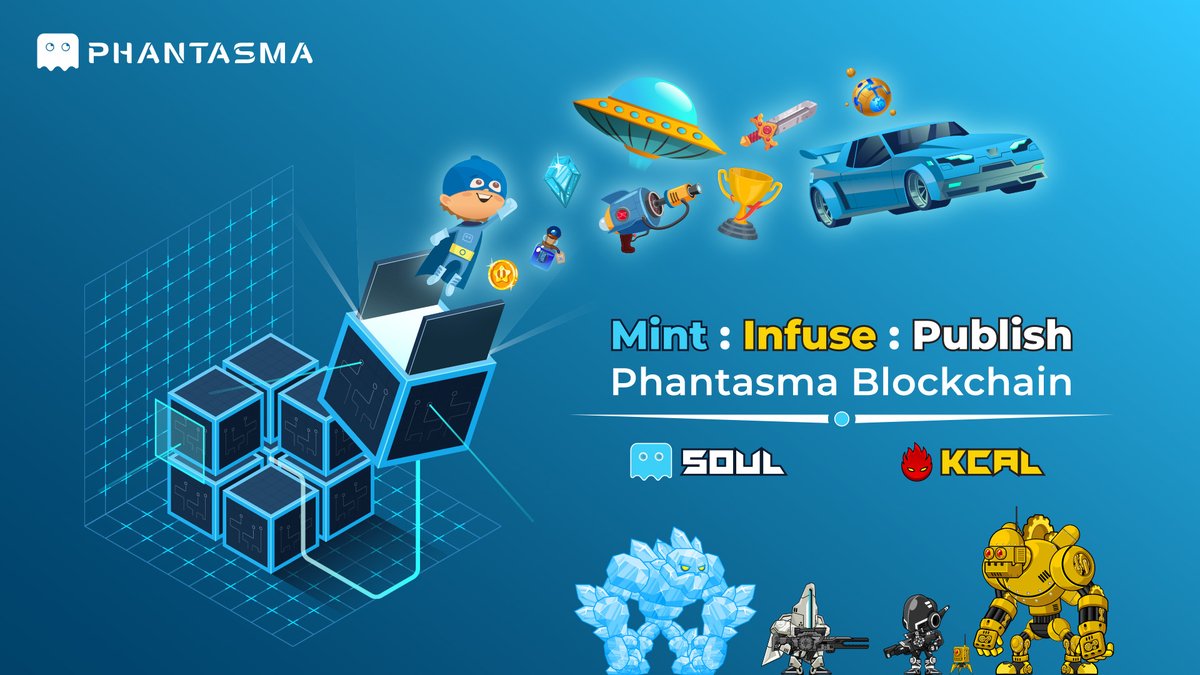 We are about to open the #NFT magic box of Phantasma blockchain.

🪄 Mint > 🪙 Infuse > 🏪 Publish

• Mint your own #NFTs
• Infuse them with $KCAL or $SOUL
• Publish them on <a href="/ghostmarketio/">GhostMarket</a> Phantasma marketplace

- Small Fees
+ Fast Transactions
x Cross-blockchain Marketplace