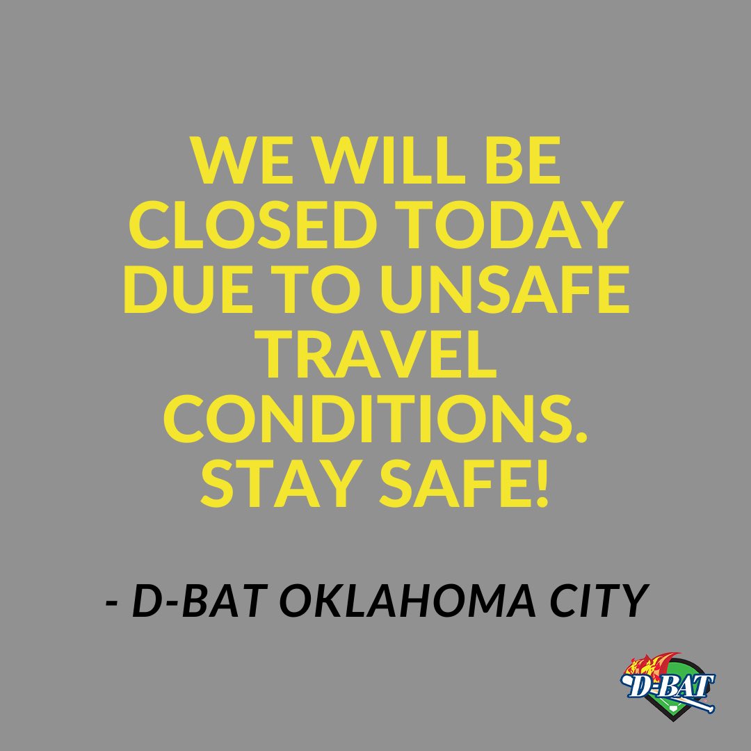 dbatokc's tweet photo. We are closing today! Stay safe everyone!
#DBATOKC #betterthanyesterday #okbaseball #oksoftball https://t.co/JaSgidjulA