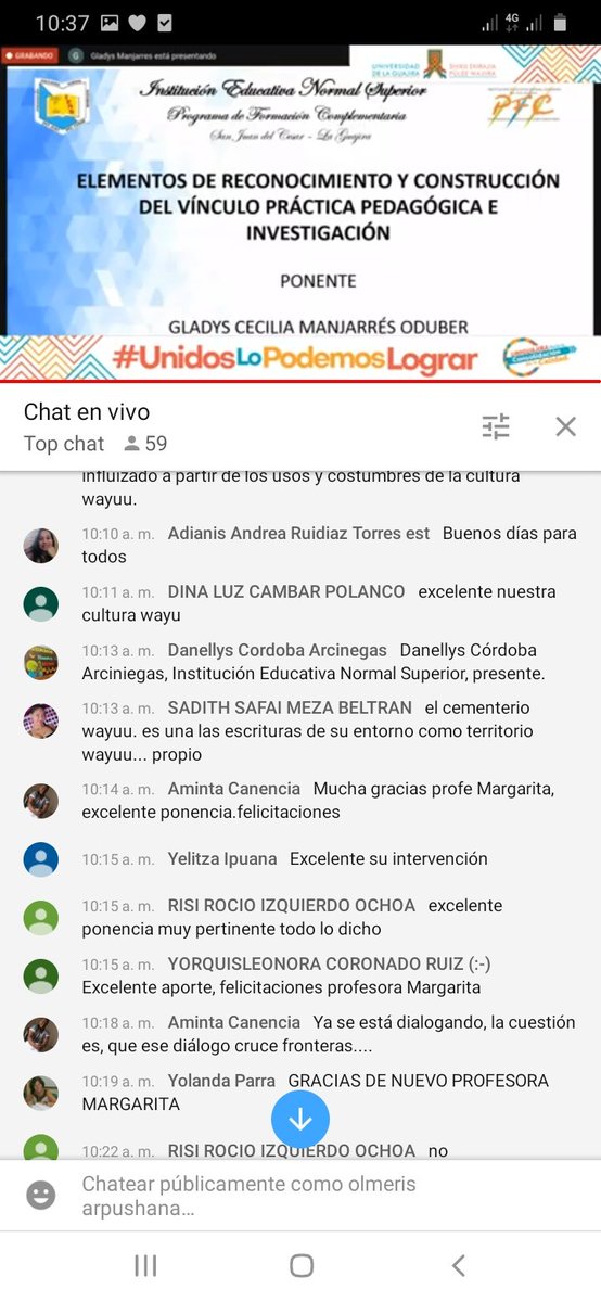 Olmeris4's tweet photo. Excelente intervención.
#llColoquioInvestigaciónEducativa
#ContextosMulticulturales
@InecTic
@Unilaguajira
@jaroldiazc https://t.co/RKHf7neFnQ