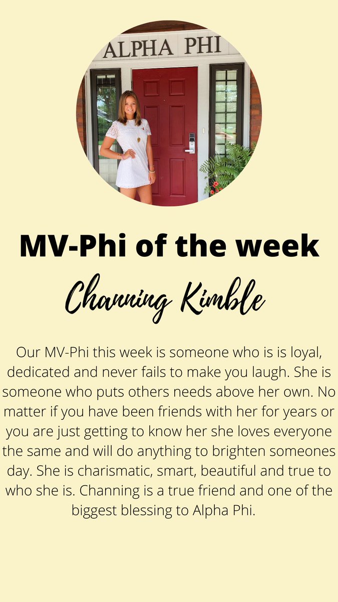 WichitaAlphaPhi's tweet photo. Our MV-Phi this week is @chanchilla_ https://t.co/JMSN8sXqZN