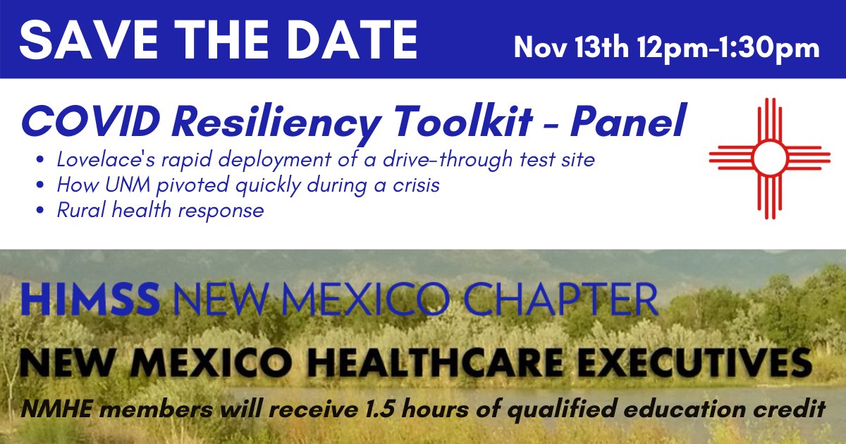 Registration is live for our upcoming COVID Emergency Toolkit Panel on November 14th, 12-1:30pm. NMHE Members receive 1.5 hours of qualified education: buff.ly/3owuEBu