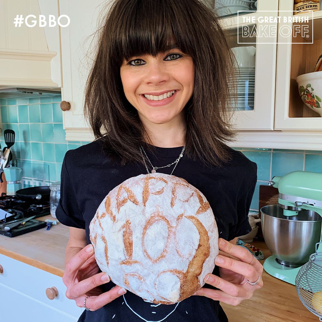 Here’s the sensational  @stephiblackwell’s lovely loaf in honour of our 100th episode!  #GBBO  