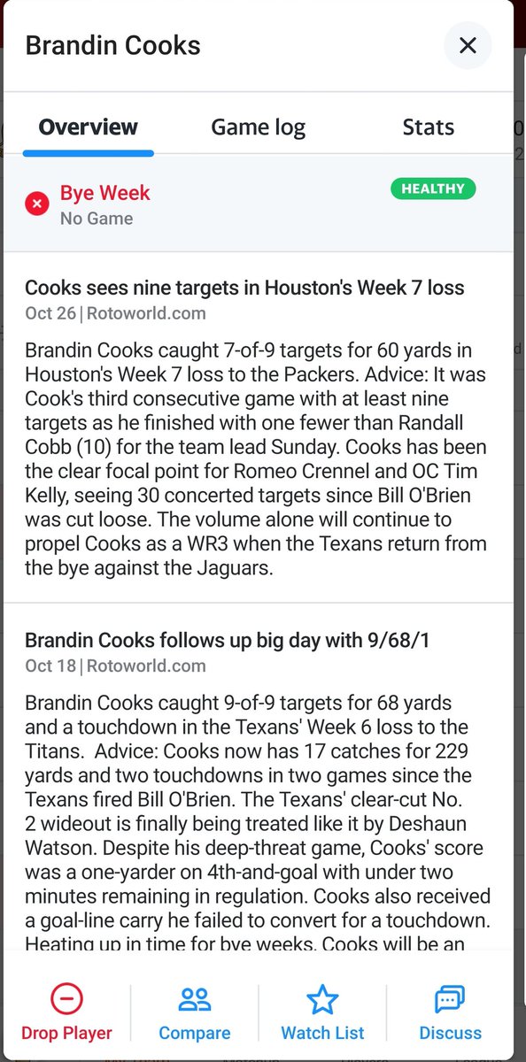 itzderekk's tweet photo. @YahooFantasyCC Has the move player button been relocated then? It's no longer at the bottom of the player page for me.. https://t.co/9jv4KHRIlj