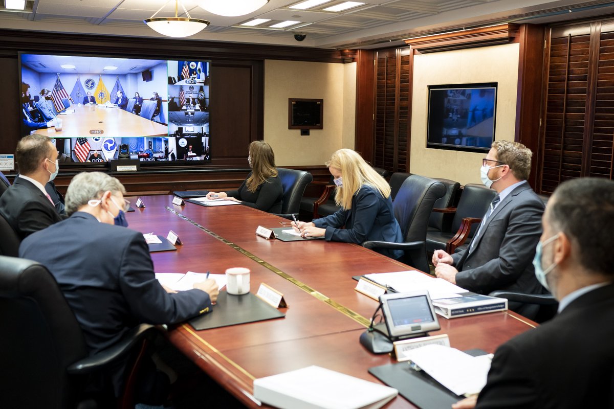 HHS_ASPR's tweet photo. As we combat #COVID19, we also are working together to prepare for future biological threats. Leaders from across the federal government came together to discuss MCM domestic manufacturing & supply chain issues & implementation of the National #Biodefense Strategy. #AskTheASPR https://t.co/ly5ToK7wp1