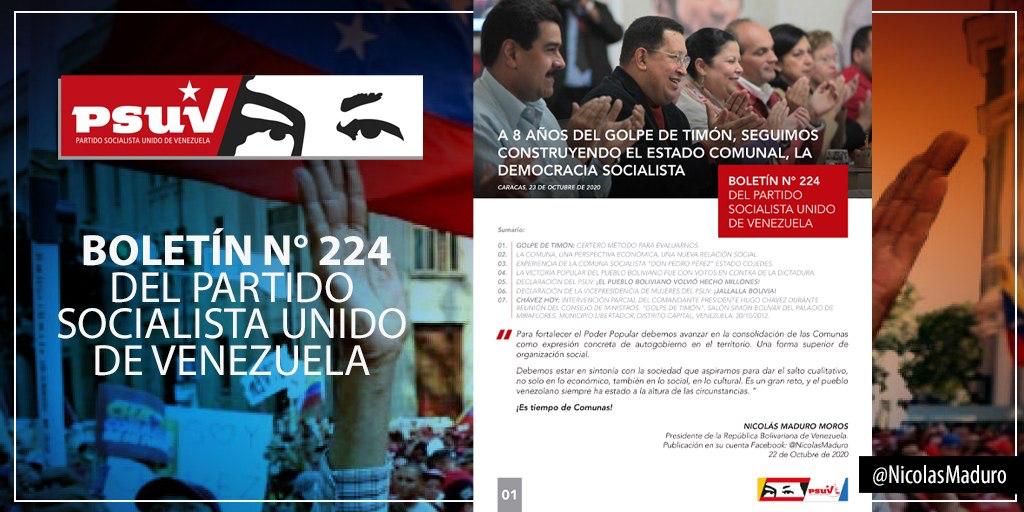 El Golpe de Timón debe regir nuestras acciones diarias para analizar, revisar y rectificar. No es una consiga para recordar una fecha, es una obligación, un compromiso con el Comandante Chávez. En esa dirección les comparto el Boletín N° 224 del PSUV. ==> https://t.co/0ICsUTQIDJ https://t.co/00refu5R9t