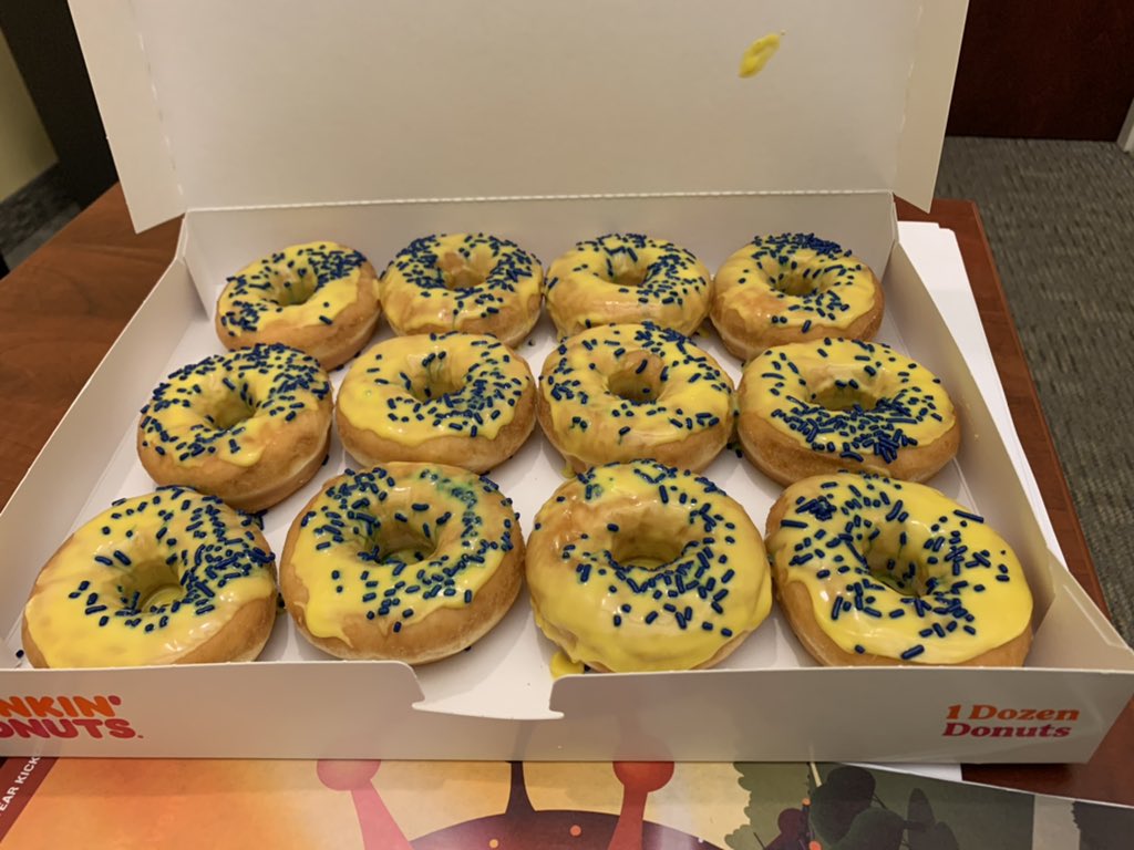 A_L_Hamilton's tweet photo. @UNCGChancellor sent donuts! Today just got a lot better (and the Spartan pantry gets a donation, too). https://t.co/HEkA7wWy4v