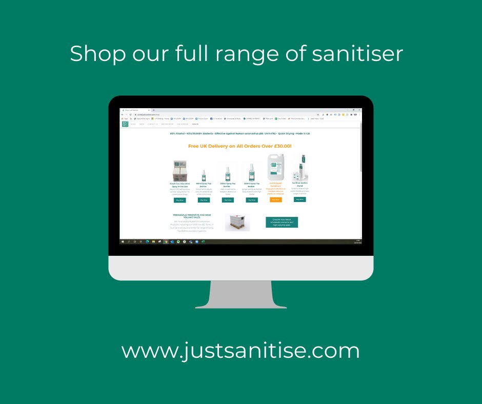 JustSanitise's tweet photo. The full Just Sanitise range. Aren't they marvellous. 

Shop our full range here - > https://t.co/2AK5BT9wXv https://t.co/RQEuhifLtK