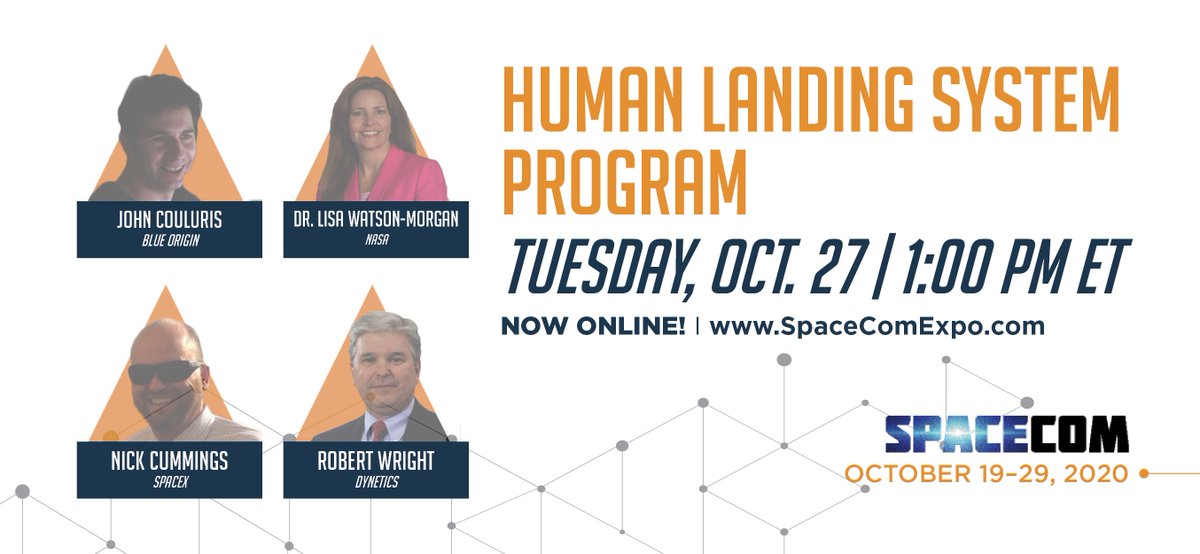 SpaceComExpo's tweet photo. IN ONE HOUR: Join us for our next session. Register here: https://t.co/YEWBXpws4d #spacecom #spacecomexpo #spacecom2020 @blueorigin @SpaceX @NASA @Dynetics https://t.co/zaxYFWfd4f