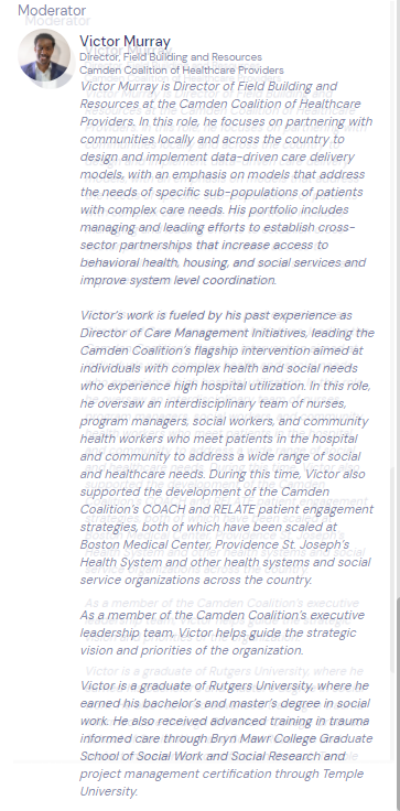 Hassanah2017's tweet photo. Looking forward to #CenteringCare20!  Featuring @camdenhealth Opening Share w/#KathleenNoonan &amp; #BishopGusSwain then the #DynamicDr @uche_blackstock with #VictorMurray moderating https://t.co/kklNNHQVKG @natlcomplexcare https://t.co/1C2MaDH2MQ