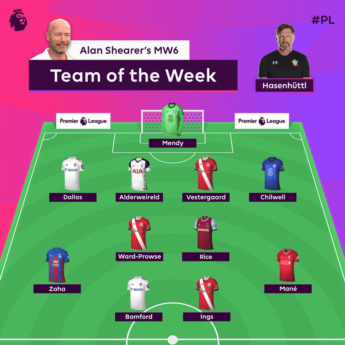 premierleague's tweet photo. Alan Shearer's Team of the Week has landed 🛬

What do you make of his picks? 👇 https://t.co/9Po9LEkQSP