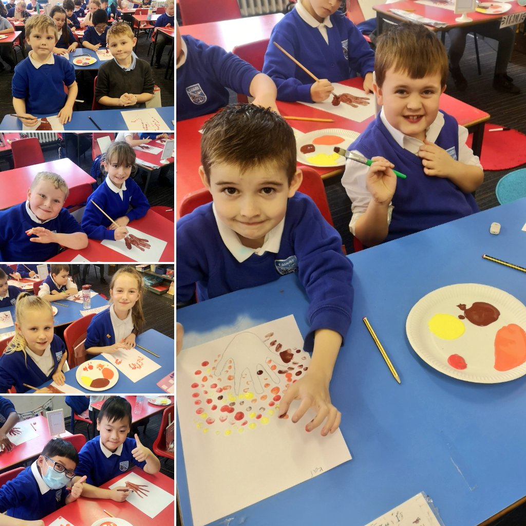 MissSzula's tweet photo. Today we watched the screening of #ThePromise @SeedThePromise and we discussed many important topics such as nature connection & climate change. P4 used the visuals from the film as inspiration to create forest finger paintings πππ @CadderPrimary #Nature https://t.co/hquVhxcIIM