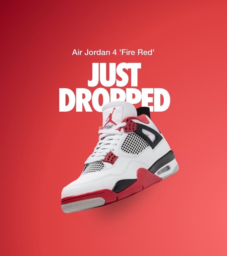 FlightSzn's tweet photo. JUST DROPPED: 🚦

AIR JORDAN RETRO 4 
FIRE RED
🔴⚫️⚪️. @TheFlightDepot https://t.co/80S7vussvq