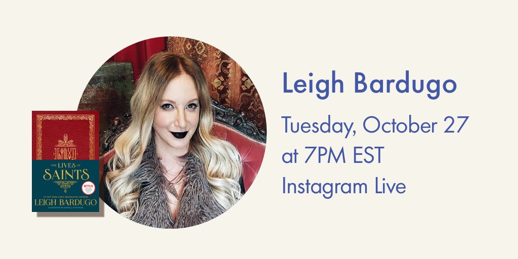 Join number New York Times-bestselling author <a href="/LBardugo/">Leigh Bardugo</a> on Instagram Live tonight at 7 p.m. EST as she talks about The Lives of Saints. Tune in here: instagram.com/indigo/