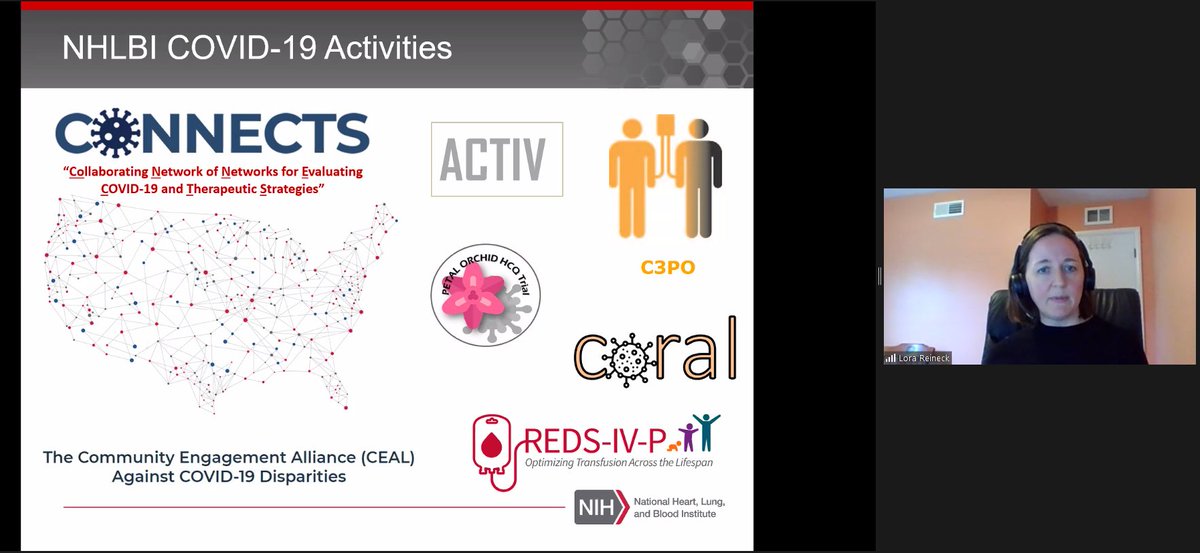 Dr. @LoraReineck sharing various COVID19 related activities and opportunities at NHLBI!!
#SCCMDiscovery #SCCMSoMe <a href="/SCCM/">SCCM</a> <a href="/covid19registry/">SCCM Discovery VIRUS COVID-19 Global Registry</a>