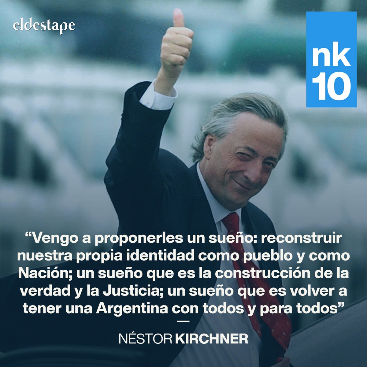 eldestapeweb's tweet photo. 2003, al asumir la Presidencia de la Nación Argentina #NK10 https://t.co/rVC2LGFVj1
