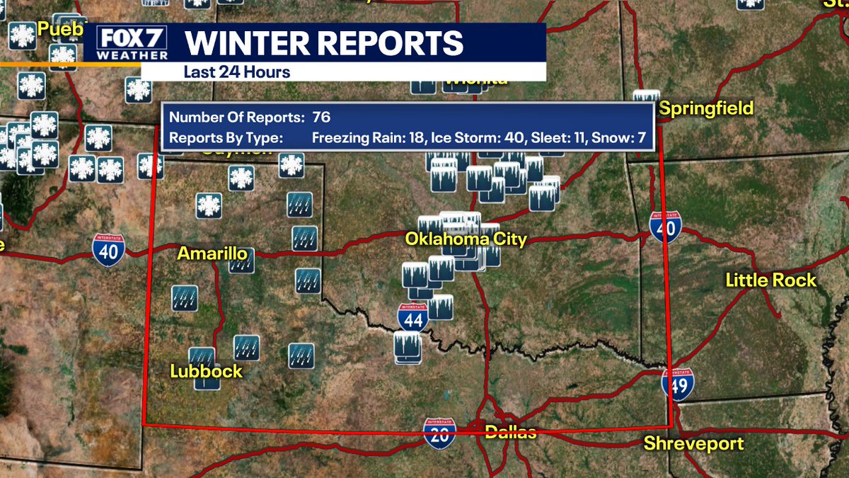 zackshieldsFOX7's tweet photo. Winter reports increasing in #TX Panhandle and Oklahoma. #FOX7Austin #txwx #WinterinOctober https://t.co/vurML0V48H