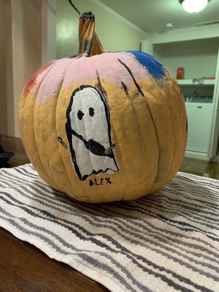 jessyrhoades's tweet photo. My 12 year old son painted this #JulieandthePhantoms #sunsetcurve pumpkin for Halloween. He’d be so stoked to get a like from anyone in the cast. I only found 2 on twitter. @owenjoyner @JeremyShada help a mom out! https://t.co/XmSECm0jwW
