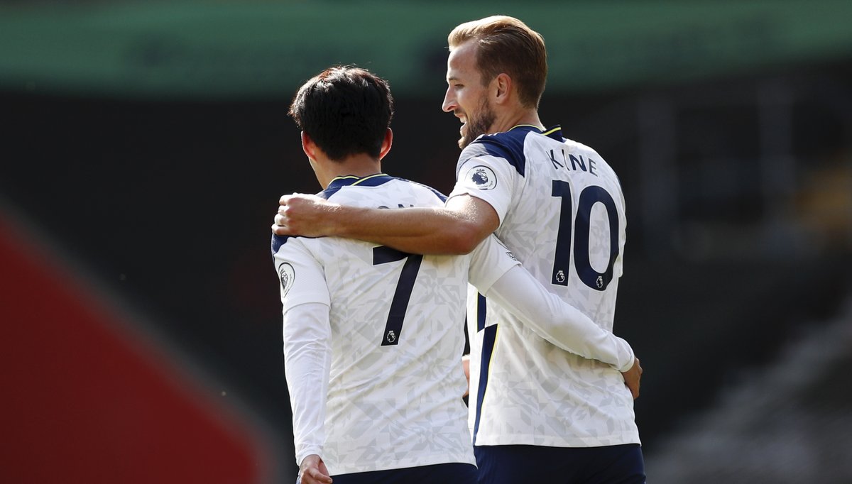 SpursOfficial's tweet photo. 𝟮𝟬𝟮𝟬/𝟮𝟭 𝗣𝗿𝗲𝗺𝗶𝗲𝗿 𝗟𝗲𝗮𝗴𝘂𝗲 𝘀𝗼 𝗳𝗮𝗿:

Most goals: Heung-Min Son (8)

Most assists: Harry Kane (8)

#THFC ⚪️ #COYS https://t.co/TKtd0HODQg