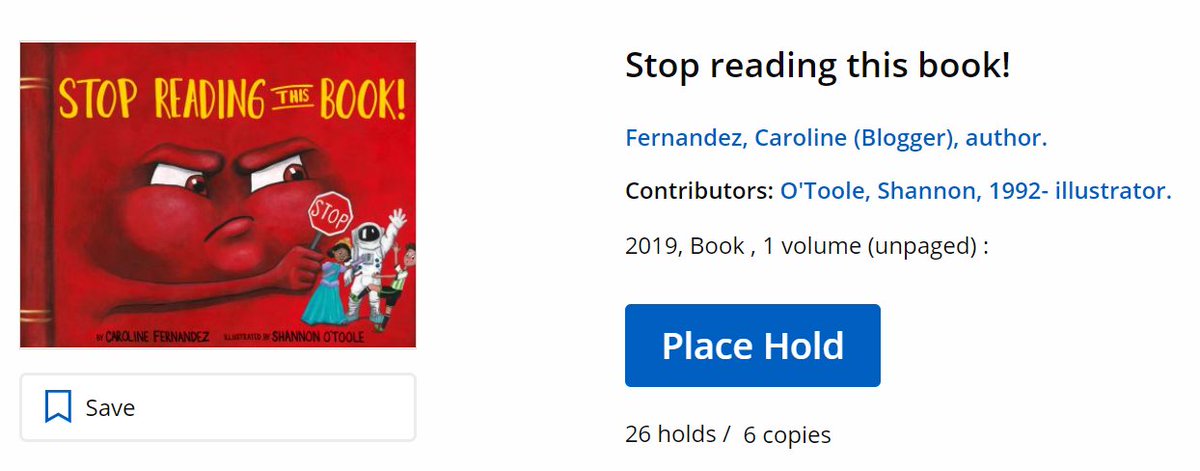 ParentClub's tweet photo. Our #StopReadingThisBook is still 'holding' strong on the @torontolibrary holds list! (cc @commondeerpress @shannonotoolea1) https://t.co/NejOSa4G4x