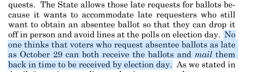 There is actually a widespread fear that voters will assume mail moves quickly enough to match the request deadlines. That’s why USPS sent all those states those letters telling them they should change their deadlines!