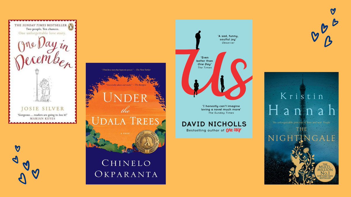 From ONE DAY IN DECEMBER, to US, to UNDER THE UDALA TREES and THE NIGHTINGALE. Actually, novels about any kind of relationship, whether romantic, familial or platonic.