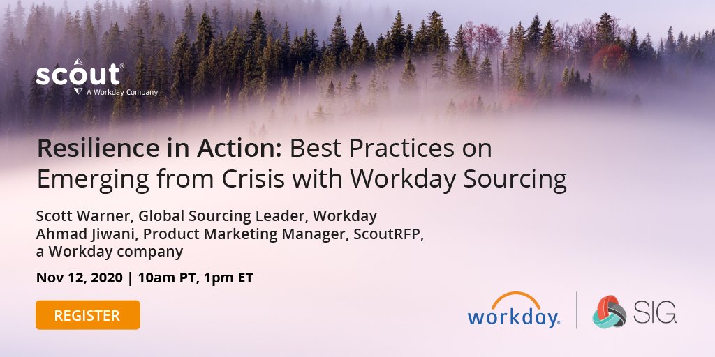 On Nov. 12, find out how Workday Global #Sourcing Leader Scott Warner, MBA aligns tightly with the business to withstand current uncertainties, mitigate risk, drive effective negotiations despite disruption. #procurement lnkd.in/gTZnWmc