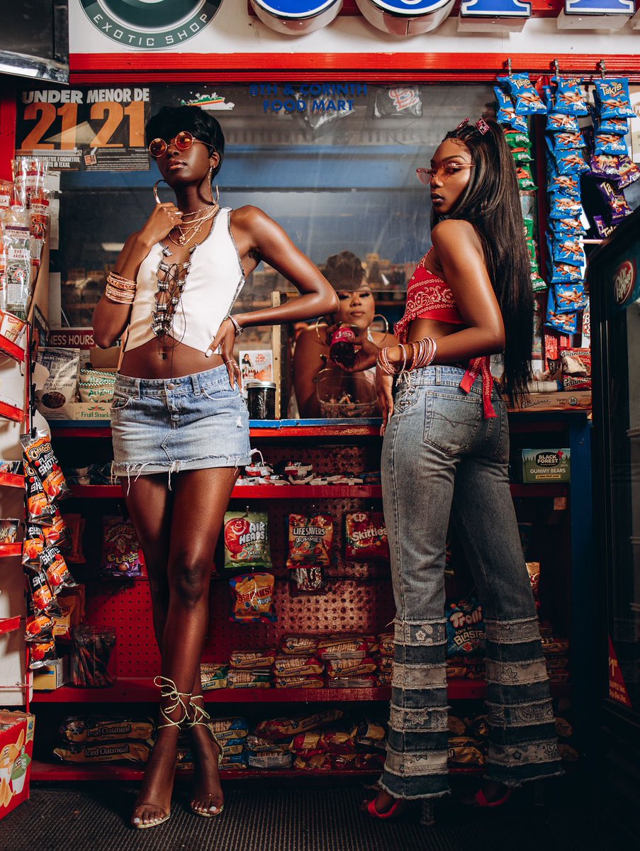 fashionfwd_ash's tweet photo. The girls stoppin in before they step out. @xandriacaesar &amp; @madamemotherland in “8th &amp; Corinth” #TripleDdat 
Shot by @kwesithethird 
#TripleDdat 
Hair/Makeup: @n_urdreamz 
Concept, Casting, Direction: @fashionfwd_ash 
Wardrobe/Styling: @fashionfwd_ash x @TheMykelRose https://t.co/Z8Iqi2PTAT