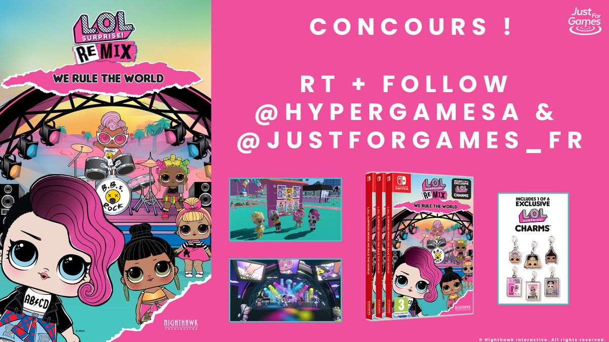 HypergamesA's tweet image. #Concours 🔥
Tentez de remporter 1 jeu LoL Surprise sur Nintendo Switch.
Au total 3 gagnants.
Pour participer, il faut :
✔️Follow @HypergamesA + @JustForGames_FR 
✔️RT le tweet
TAS le 06/11
Voir le règlement ci-dessous :
