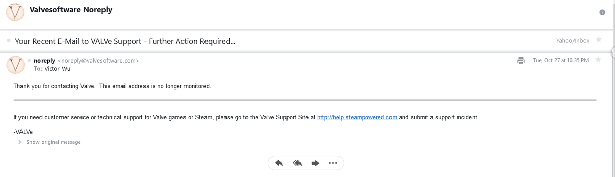 victorgouw's tweet photo. i have problem with steam client @Steam, then i email to you and this is your response 😑 https://t.co/BsWSaG7Kl5