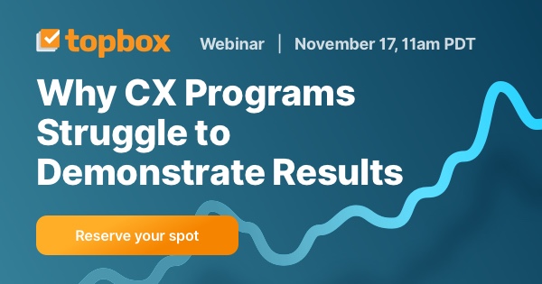 TopBoxAnalytics's tweet photo. Join our webinar on Tuesday, November 17th @ 11am PDT to learn why CX programs struggle to demonstrate results from the former Director of CX at Nike, Christopher Stark.

Register here: https://t.co/WZQm9y9c7A

#cx #customerexperience #cxprogram #cxtransformation #cxstrategy https://t.co/3ElWw3kS2G